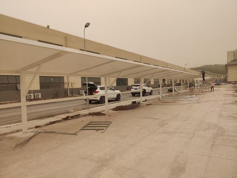 七字型膜结构车棚安装